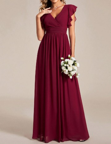 Rochie lunga Ever-Pretty, visiniu