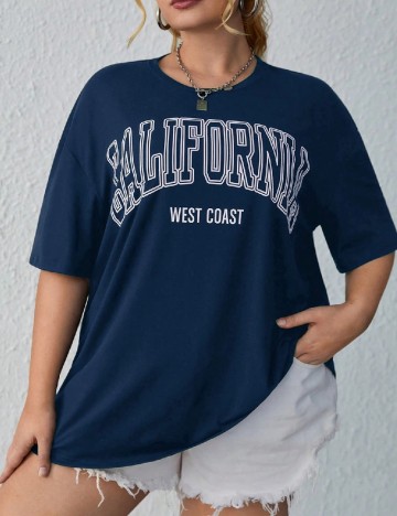 Tricou SHEIN CURVE, bleumarin inchis
