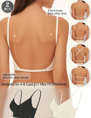 Set sutiene 2 bucati SHEIN, negru/crem Negru