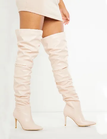 Cizme PrettyLittleThing, crem Crem