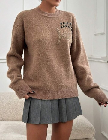 Pulover Oversize SHEIN, maro