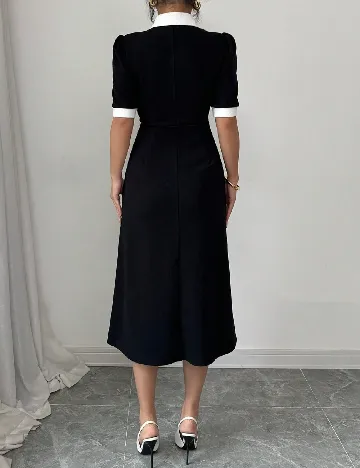 Rochie medie SHEIN, negru/alb Negru