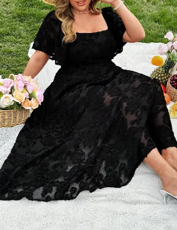 Rochie lunga SHEIN CURVE, negru Negru