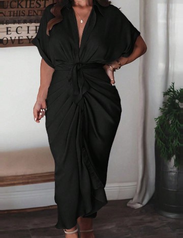 Rochie medie Emery Rose Curve, negru