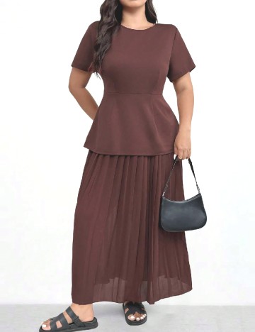 Rochie lunga SHEIN CURVE, maro