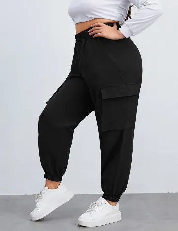 Pantaloni SHEIN CURVE, negru Negru