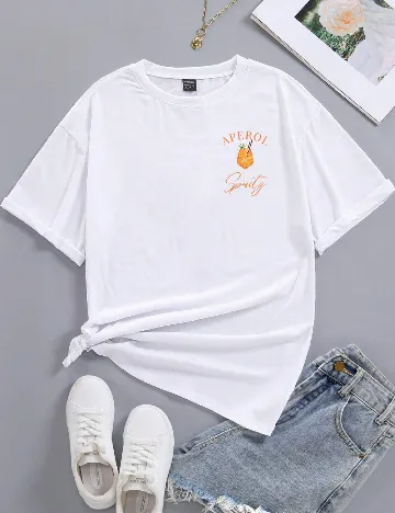 Tricou Oversize SHEIN, alb Alb