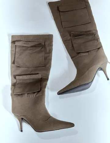 Cizme PrettyLittleThing, kaki Verde