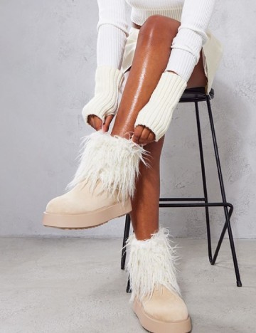 Ghete PrettyLittleThing, crem