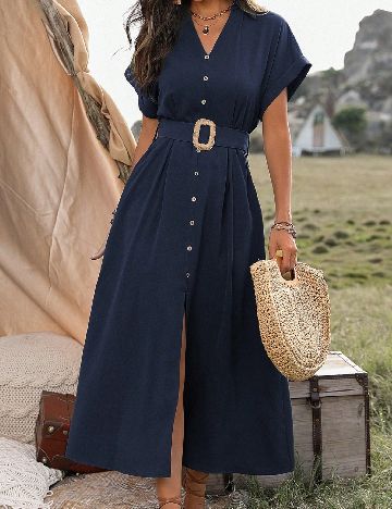 Rochie medie SHEIN CURVE, bleumarin