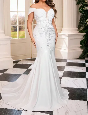 Rochie lunga SHEIN CURVE, alb Alb