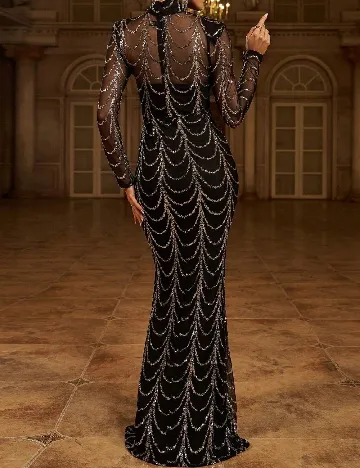 Rochie lunga Miss ord, negru Negru