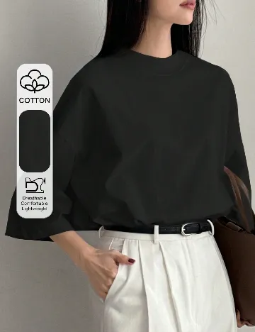 Tricou Oversize SHEIN, negru Negru