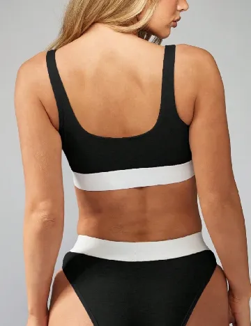 Bustiera SHEIN, negru/alb Negru