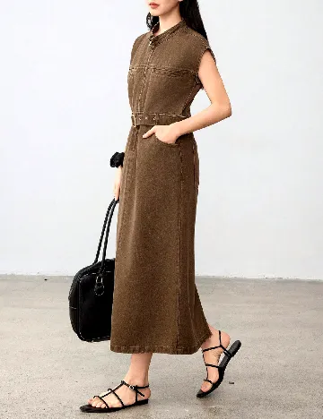 Rochie lunga Dazy, maro Maro
