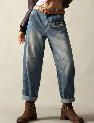 Blugi SHEIN CURVE, albastru Albastru