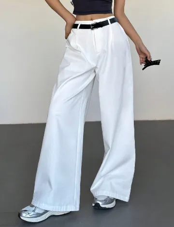 Pantaloni SHEIN, alb Alb