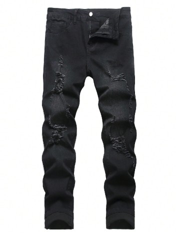 Blugi SHEIN Plus Size Men, negru
