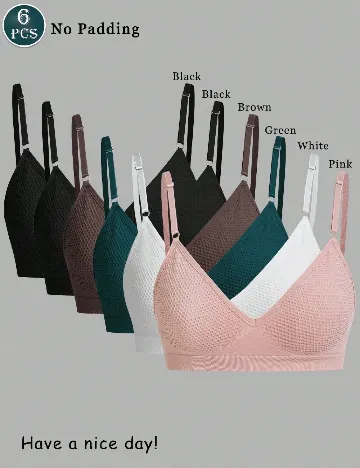 Set sutiene 6 bucati SHEIN, mix culori Mix culori
