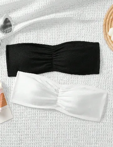 Set bustiere Shein Kids, alb/negru Negru