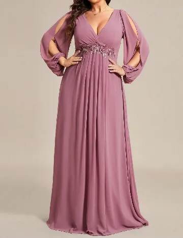 Rochie lunga Ever-Pretty Plus Size, roz Roz