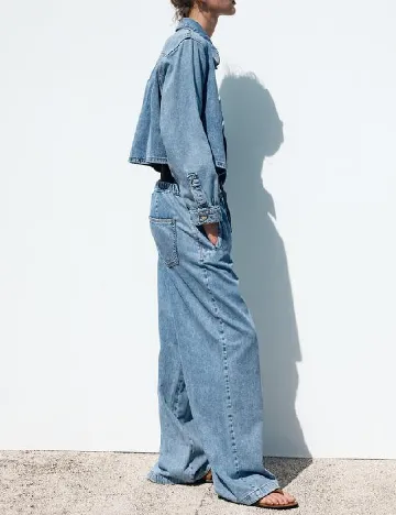 Pantaloni Zara, albastru Albastru