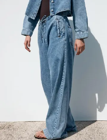 Pantaloni Zara, albastru Albastru