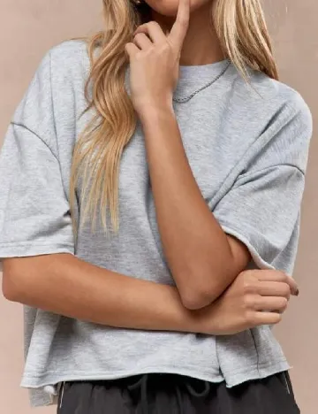 Tricou Missguided, gri Gri