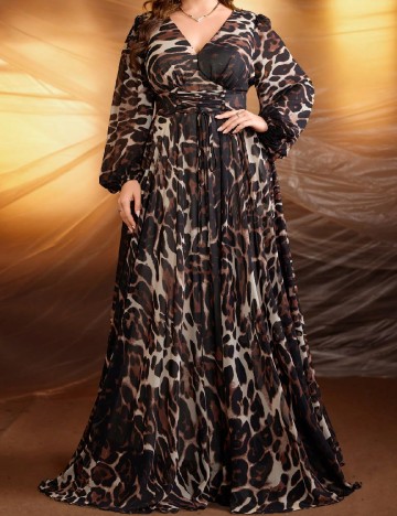 Rochie lunga SHEIN CURVE, animal print