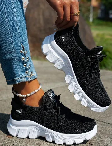 Adidasi SHEIN, negru Negru