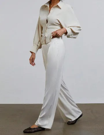 Pantaloni SHEIN, ecru Alb