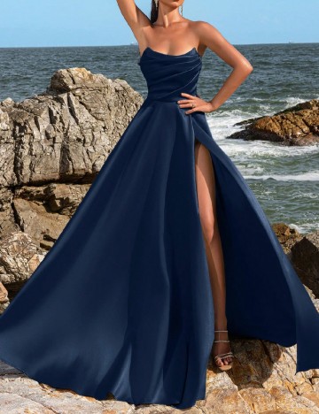 Rochie lunga Faeriesty, bleumarin inchis