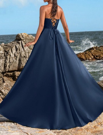 Rochie lunga Faeriesty, bleumarin inchis