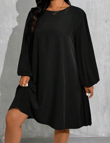 Rochie scurta Romwe Plus Size, negru