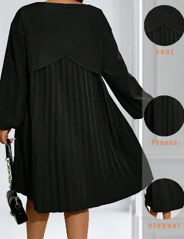 Rochie scurta Romwe Plus Size, negru Negru