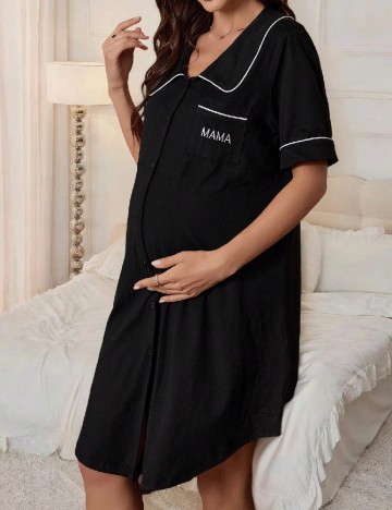 Rochie de noapte SHEIN Maternity, negru
