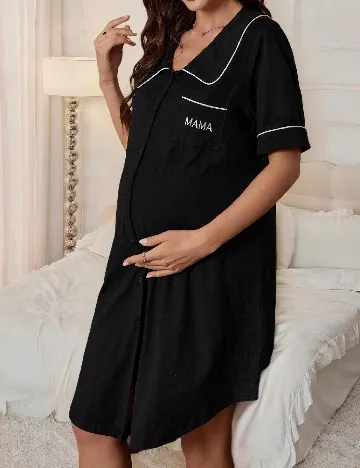 Rochie de noapte SHEIN Maternity, negru Negru