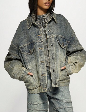 Jacheta Oversize Missguided, bleumarin