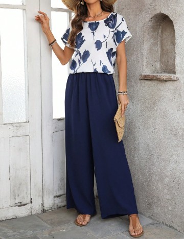 Compleu SHEIN, bleumarin/alb