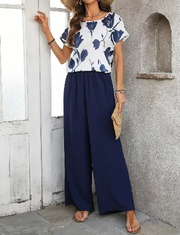 Compleu SHEIN, bleumarin/alb Albastru