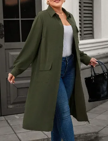 Camasa SHEIN CURVE, verde Verde