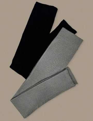Set colanti 2 perechi SHEIN, gri/negru Gri
