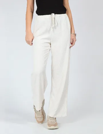 Pantaloni SHEIN, ecru Alb