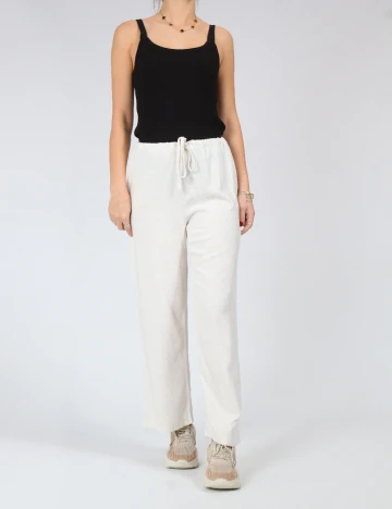 Pantaloni SHEIN, ecru Alb
