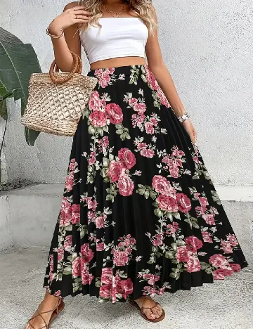 Fusta SHEIN, floral print Floral print