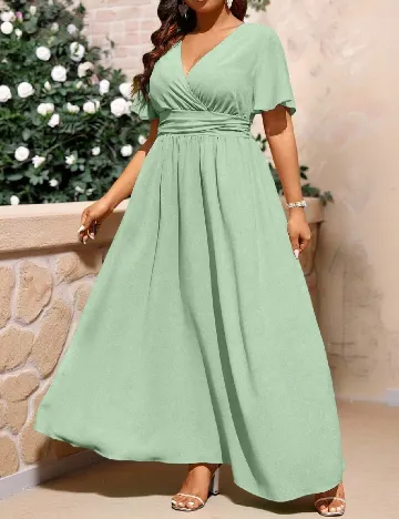 Rochie lunga SHEIN CURVE, verde deschis Verde
