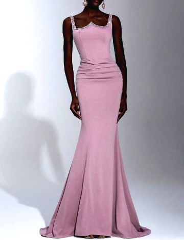 Rochie lunga SHEIN, roz pudra