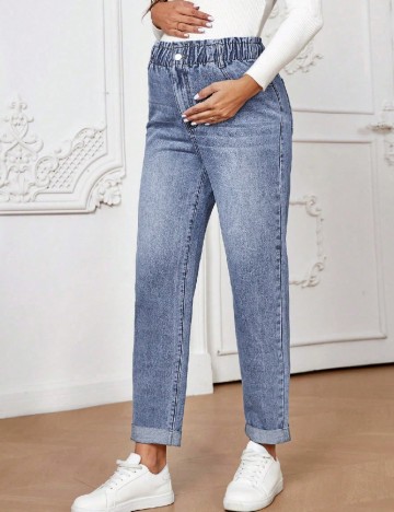Blugi SHEIN Maternity, albastru deschis