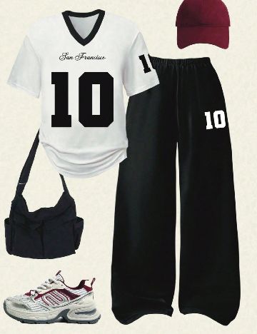 Compleu Shein Kids, alb/negru