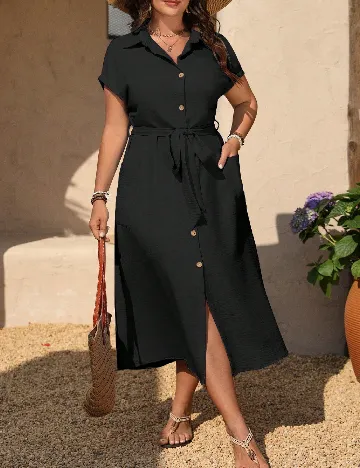 Rochie medie SHEIN CURVE, negru Negru